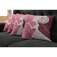 thumbnail image 2 of Ambesonne Pink Throw Pillow Cover 4 Pack, Girl Butterflies Flowers, 16", Pale Pink Maroon White, 2 of 6