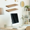 thumbnail image 6 of AOOOWER 2 Pieces Floating Shelves for Wall Natural Wood 40cm Sturdy Storage Organizers Light Brown Easy Mount Home Decors, 6 of 8