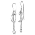 thumbnail image 2 of Sterling Silver Rhodium Plated Diamond-Cut Puff Stars and Moons Earrings, 2 of 3
