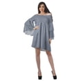 thumbnail image 3 of Moomaya Robe d'Été Dénudée pour Femmes Bleu Marine Foncé Robe de Plage en Coton avec Manches Cloche - TP, 3 of 5