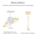 thumbnail image 6 of Rosec Jewels Lab Created Diamond Engagement Ring - 6X8 mm Oval, EF-VS Grade Certified, 10K Yellow Gold, US 8.50, 6 of 9