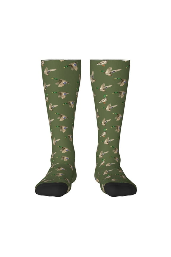 Birds Wild Ducks Knee Socks, High Socks Long Stretchy Sock Women Knee High Stocking, Long Socks for Women