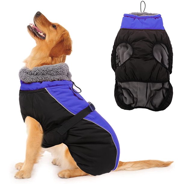 BRKURLEG Extra Warm Dog Coat, Reflective Adjustable Dog Jacket Dog