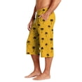 thumbnail image 5 of Mens Swim Trunks Men's Casual Resort Hawaiian Print Drawstring Cropped Capri Pants Summer Beach Swim Trunks with Elastic Waist Quick-Dry Shorts for Vacation Travel Yellow M, 5 of 9