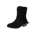thumbnail image 3 of Woman Boots Chunky Low Heel Pointy Toe Ankle Booties Casual Outdoor Dressy Comfortable Winter Warm Shoes for Women Black 7.5, 3 of 9