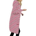 thumbnail image 5 of Gamivast Striped Fleece Lined Jackets for Women Hooded Zip up Long Coats Trendy Long Sleeve Drawstring Warm Outerwear with Pockets Fall Cold Winter Clothes, 5 of 5