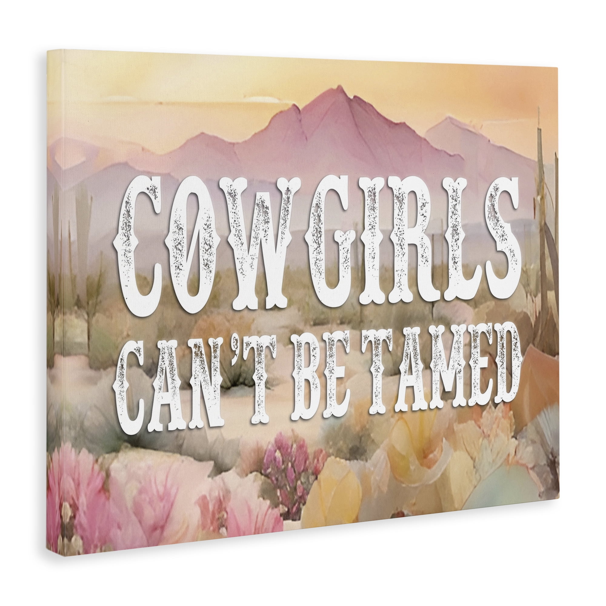Stupell Industries Cowgirls Can't Be Tamed Landscape & Nature Painting Wrapped Canvas Art Print Wall Art, 20 x 16