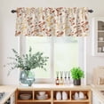 thumbnail image 5 of 3 Piece Kitchen Curtains and Valances Set Orange Yellow Botanical Cafe Curtains 36 Inch Length Rustic Country Spring Floral Summer Leaf Valance & Tier Curtain for Living Room 54"x18"+27"x36"*2, 5 of 6