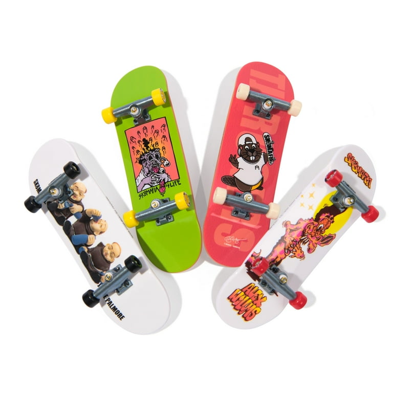 Tech Deck, Ultra DLX Fingerboard 4-Pack, SK8MAFIA Skateboards, Collectible and Customizable Mini Skateboards, Kids Toys for Ages 6 and up