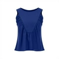 thumbnail image 2 of Jalioing Women's Tank Tops Casual Loose Pleated Sleeveless Shirts Crew Neck Solid Color Fashion Basic Tops, 2 of 7