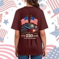 thumbnail image 7 of CAICJ98 Women's 250th America Anniversary Casual Printed Crew Neck T-Shirt USA Flag Tee 250 Years of Freedom T-Shirts for Women (Wine,S), 7 of 7