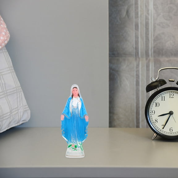 WHAMVOX Mini Virgin Mary Figurine Plastic Blessed Mother Statue Table Decor For Home Yard Patio Lawn Hallway Decor