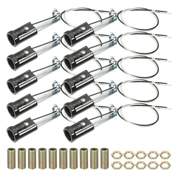Uxcell Candelabra Base Lamp Holder Light Socket, 10pcs UL Listed Keyless E12 Bulb Socket, 2.8"