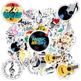 thumbnail image 4 of 35pcs Colorful Music Stickers Retro Instrument Stickers Floral Fun Stickers for Suitcase Fridge, 4 of 9