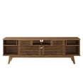 thumbnail image 3 of Media TV Stand Console Table, Wood, Brown Walnut, Modern Contemporary Urban Design, Living Lounge Room Hotel Lobby Hospitality, 3 of 10