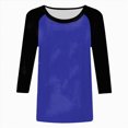 thumbnail image 5 of Towmus Womens Plus Size Tops 3/4 Sleeve Crew Neck Casual Tunic Tops Patch Color Dressy Blouses Summer Shirts, 5 of 6