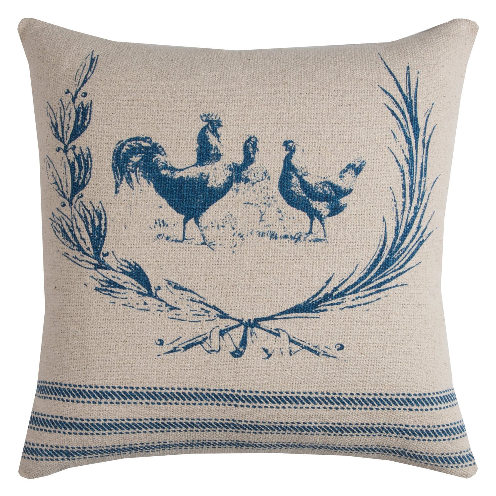 Rizzy Home Farmhouse Rooster Cotton With Zipper Closer Decorative Throw Pillow, 20" x 20", Red - image 2 of 2
