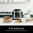 thumbnail image 5 of Open Box Ninja OL601 Foodi XL 8-Quart Pressure Cooker Steam Fryer with SmartLid, 14-in-1 that Air Fries, Bakes and More, with 3-Layer Capacity, 5-Quart Crisp Basket and 45 Recipes, Silver/Black -, 5 of 11
