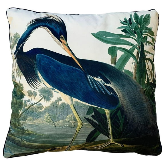 John James Audubon Louisiana Heron Filled Cushion
