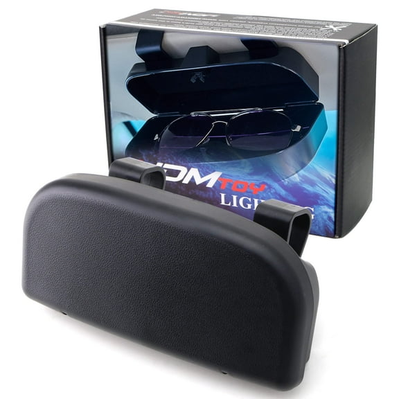Easy Snap-On Clip Mount Glasses Case/Holder, Attach To Sun Visor, Side Door Pocket, etc, Universal Fit Most Car SUV Truck, Black