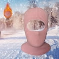 thumbnail image 3 of Máscara facial de 1 agujero Riding Winter Beanie Casco de motocross Rosa, 3 of 8