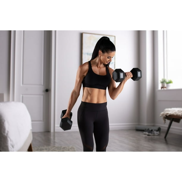 Weider, 40lb Rubber Hex Dumbbell, Single - Walmart Business Supplies