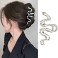 thumbnail image 2 of 1Pcs Snake Hair Claw Clips Metal Silver Hair Clip Elegant Snake Design Large Claw Clip for Thick Hair Fashion Hair Barrettes Hair Crab Hairpin French Hair Accessories Ornament for Women, 2 of 5