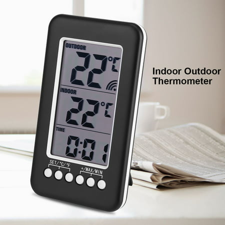 Rdeghly Digital Temperature Meter Lcd, Digital Outdoor Thermometer And Clock