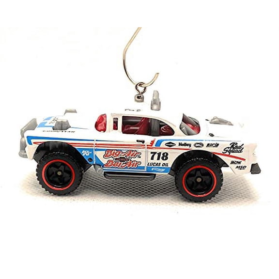1955 Chevy Bel Air Race Car Christmas Ornament 1:64 White