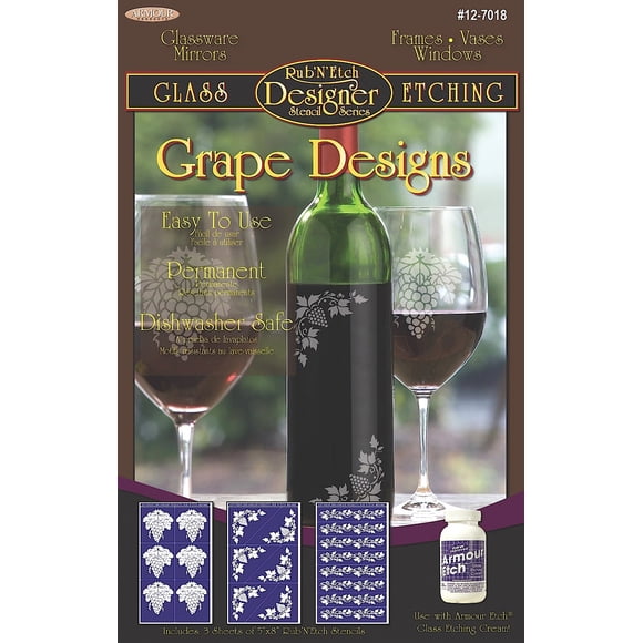 Armor Etch Designer Stencil Pak Diseños De Uva