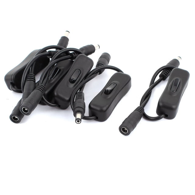 5 X Conmuta El Conector De Corriente Continua De 5.5X2.1mm Al Conector F / M De La Potencia De Cc Para La Luz De Tira Llevada