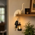 thumbnail image 5 of Whimsical Cat Shelf Sitter with LED Lantern, 3D-Printed Bookshelf Decor and Utility Hook, Cozy Reading Nook Night Light for Mantel, Bedroom, Office Desk, Entryway, Gift for Pet Lovers (Black), 5 of 6