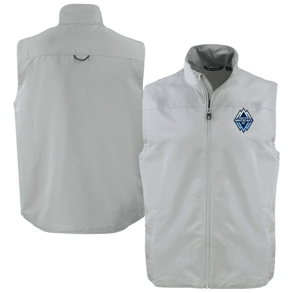 Men's-Cutter & Buck  Gray Vancouver Whitecaps FC Charter Eco Recycled Full-Zip Vest