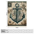 thumbnail image 4 of GOSMITH Super Soft Vintage Map with Nautical Anchor Decorative Flannel Fleece Blanket White, 4 of 6