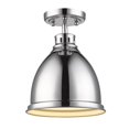 thumbnail image 1 of Duncan Flush Mount in Chrome with a Chrome Shade, 1 of 3