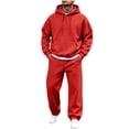 thumbnail image 3 of Mens Athletic Outfit Sets Zeliretfy Men's Hoodies Tracksuit Sweatsuit Sweatshirt and Sweatpant for Men 2 Piece Sets, Pullover Shirts and Pants Sportswear Set, 3 of 7