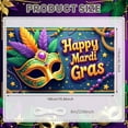 thumbnail image 2 of Colorful Feathers Mardi Gras Banner Gold Masquerade Carnival Display Green Flags Star Decorations Happy Mardi Gras Backdrop for Mardi Gras Party Masquerade Ball Festival Celebration, 2 of 9