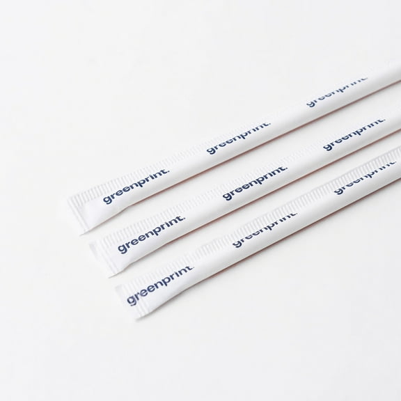 Greenprint® Biofading Foodware™ Natural Agave 10" Long Straw, Paper Wrapped 2,000 ct