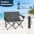 thumbnail image 6 of Biotree 2-Person Folding Outdoor Loveseat Camp Chair with Cup Holders Portable Double Camping Chair with Carry Bag, Gray, 6 of 11