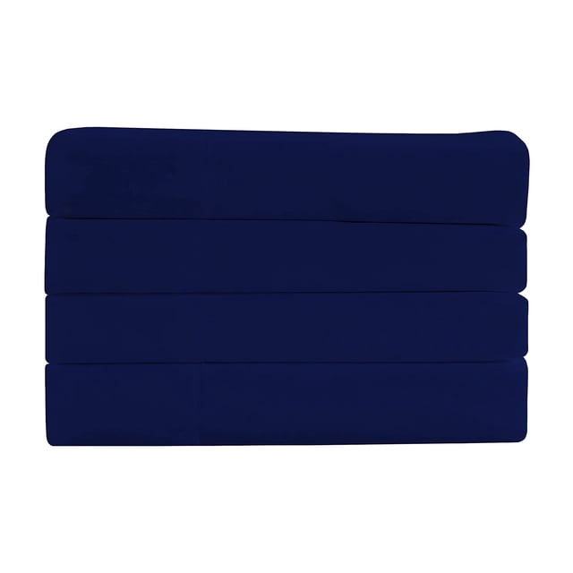 Super Soft 1800 Series Cotton Touch Microfiber 4 Piece Sheet Set (Navy, King Size)