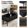 thumbnail image 3 of 40" Lift Top Coffee Table, 4 in 1 Square Coffee Table with 2 Drawers, Modern Coffee Tables with Lift Tabletop, Converts to Dining Table for Living Room, Home Office, Black, 3 of 9