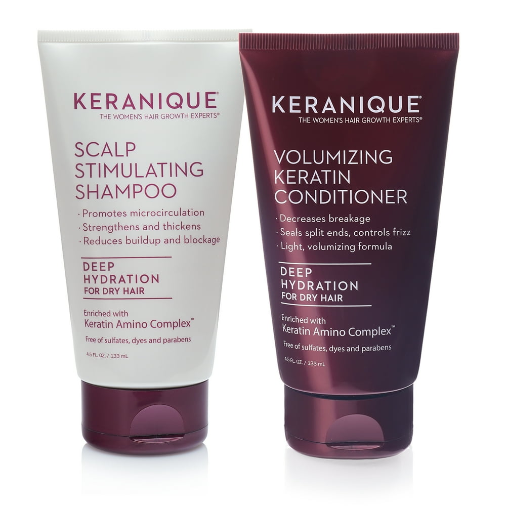 Keranique Keratin Shampoo & Conditioner Set for Dry Thinning Hair 4.5
