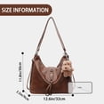 thumbnail image 7 of Sunyuer Women Vintage Soft PU Leather Hobo Bag, 3-in-1 Convertible Shoulder Crossbody Backpack Purse, Large Capacity Casual Commuter Tote Handbag with Cute Bear Charm, 7 of 7