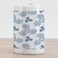 thumbnail image 2 of Celtic Ceramic Toothbrush Holder, Various Size Repeating Triskel Celtic Triple Spiral Extensions Illustration, Decorative Versatile Countertop for Bathroom, 4.5" X 2.7", Blue White, by Ambesonne, 2 of 4