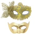 thumbnail image 1 of Couple Masquerade Eye Mask Half Face Masquerade Mask Masquerade Costume Accessory for Men Women Halloween Wedding Prom Silver, 1 of 5
