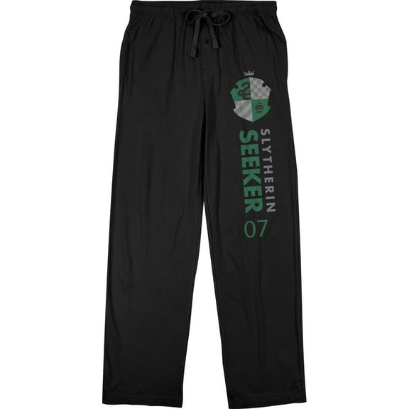 Harry Potter Slytherin House Quidditch Seeker 07 Men's Black Sleep Pajama Pants-S