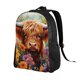 thumbnail image 2 of Fotbe Countryside Colorful Floral Cow Mochila de Viaje para Laptop, Mochila Ejecutiva Delgada y Resistente 15.6", 2 of 8