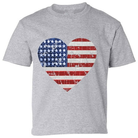 

USA Love Tee for Toddler Boys Girls - Graphic Tshirts - American Flag Patriotic 4th of July 2T 3T 4T 5/6T