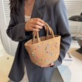 thumbnail image 2 of Bolso tejido de verano para vacaciones en la playa, bolso tejido de paja, bolso de mano pequeño con canasta de verduras para mujer, 2 of 5