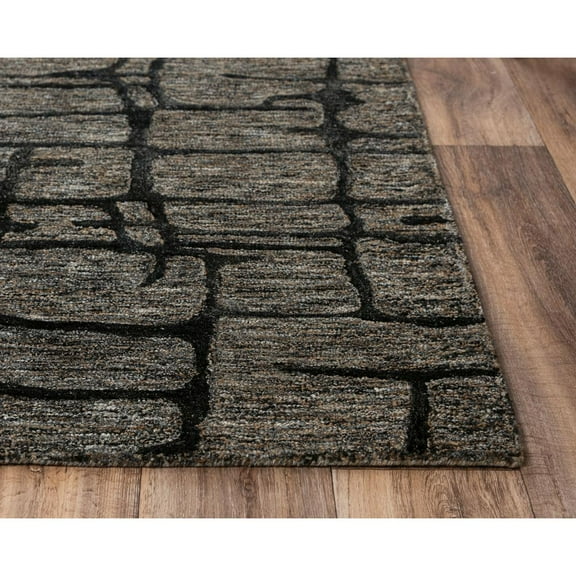 Alora Decor Winston 5' x 8' Geometric Charcoal/black/Grey Hand-Tufted Area Rug